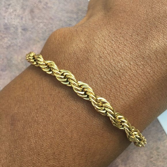 Twisted 18K Gold Chain Bracelet - Picture 12 of 12